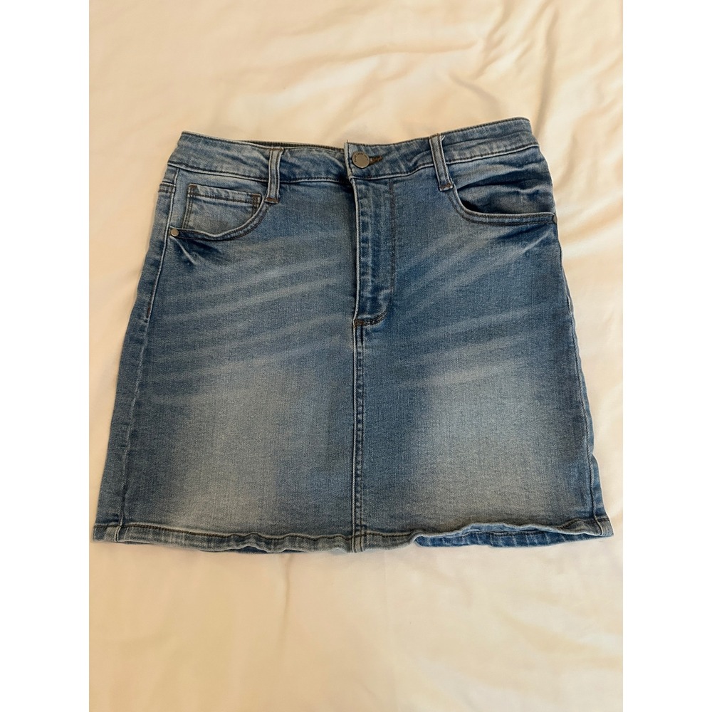 C'est Toi Black Label‎ Denim Mini Skirt Medium Wash CTB559SK Size M